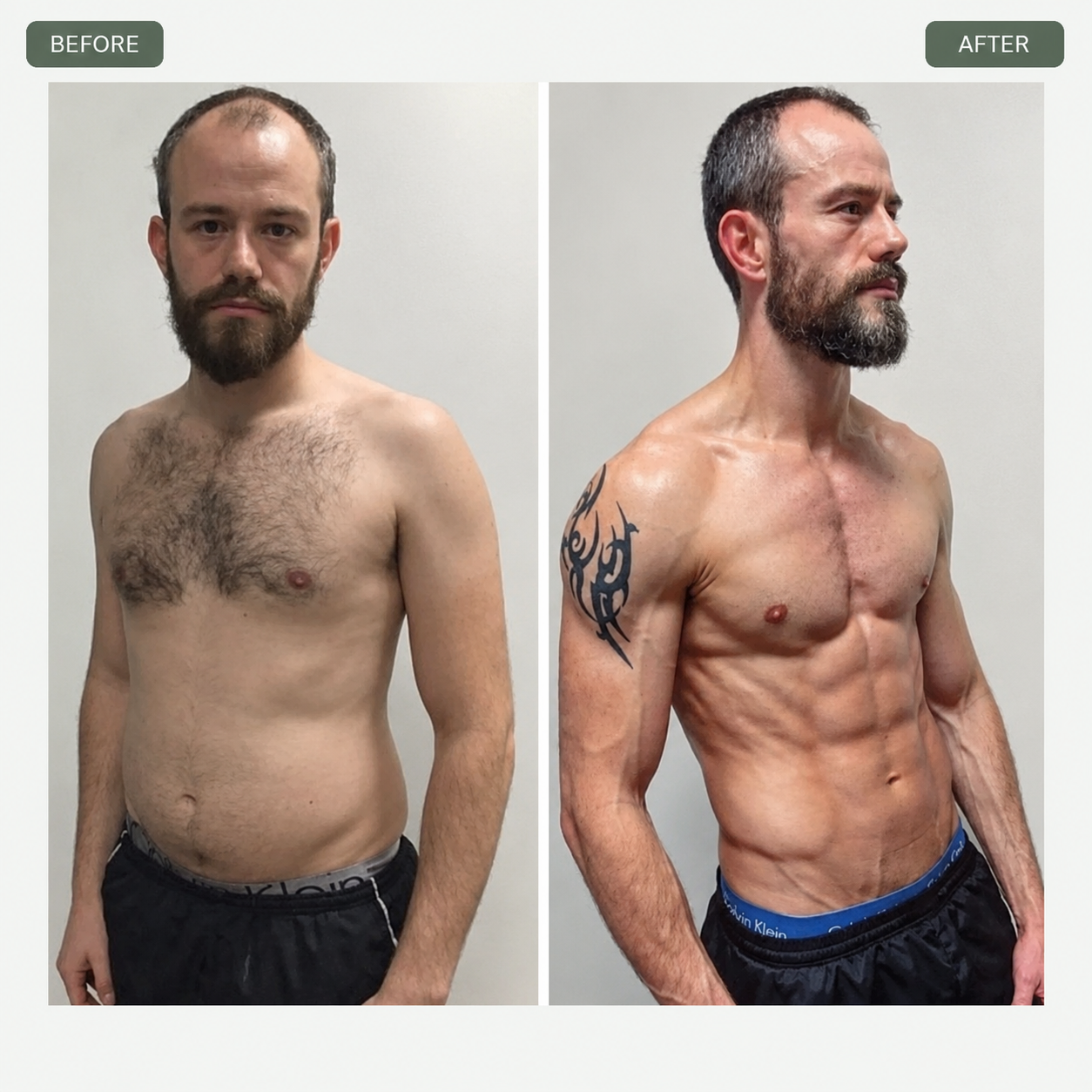 Gym 72 client fitness progress before and after transformation